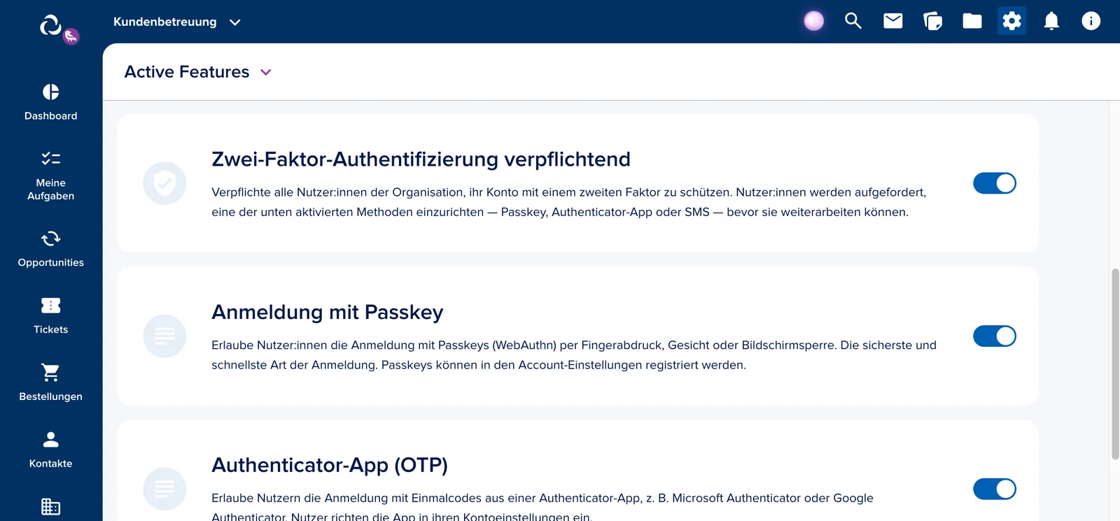 Die Vorgabe gilt für alle Nutzer:innen der Organisation.